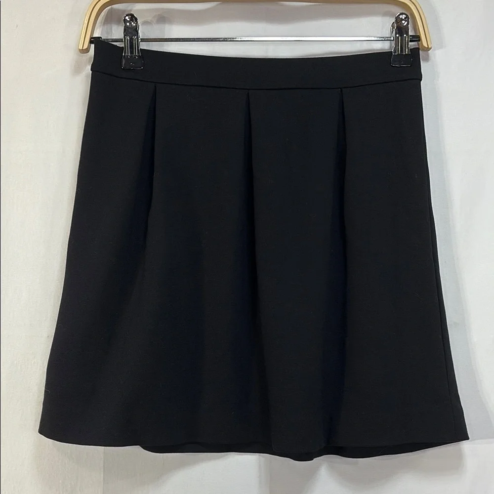 🦔 Madewell Black Ponti knit pleated A-Line Skirt